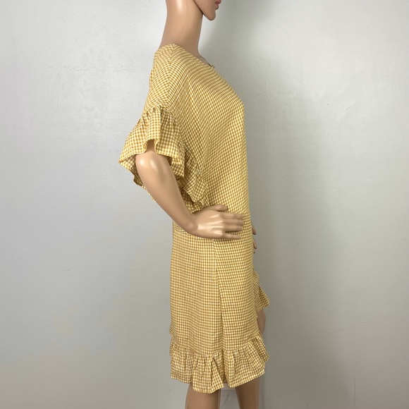 NEW TULAROSA REVOLVE GINGHAM PRINT WRAP MINI DRESS - Picture 5 of 8